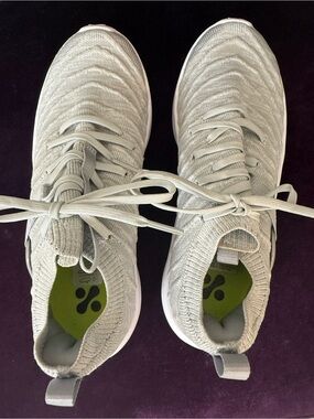 Light Grey Knit Lace-Up Sneakers